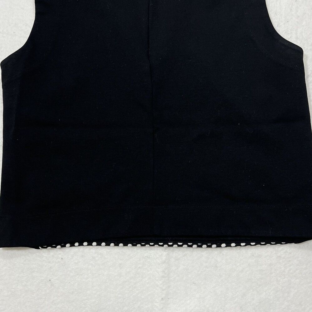 Banana Republic Women's XS Black & White Sleeveless Polka Dot Zip Up Crop Top - Picture 11 of 12